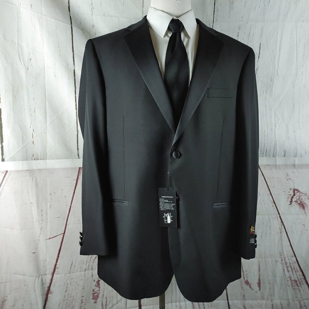 Bolzano Uomo Collezione 48L 2 Button Black Tuxedo Suit Jacket NWT